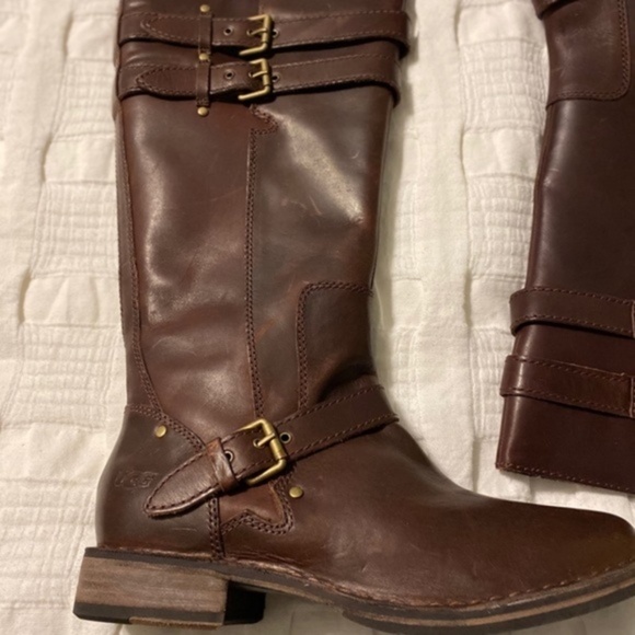 UGG Gillespie Dark Brown Riding  Boots 7.5 - Picture 7 of 11